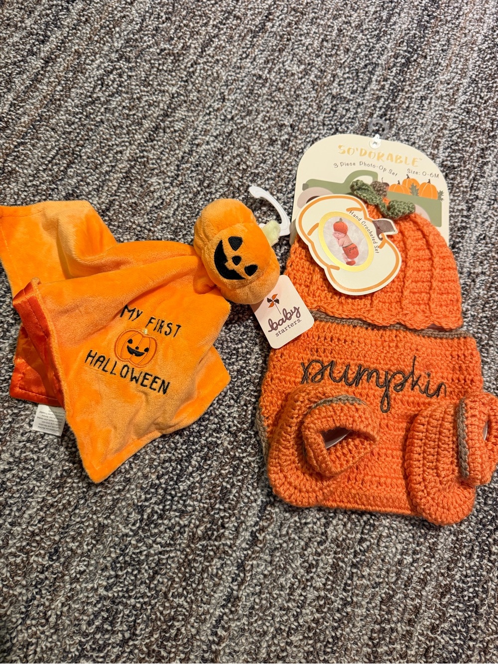Fall pumpkin baby items